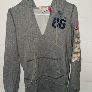 Victoria's Secret Gray Hoodie with Pink Accents